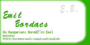 emil bordacs business card